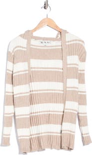Madden Girl Striped Open Front Cardigan