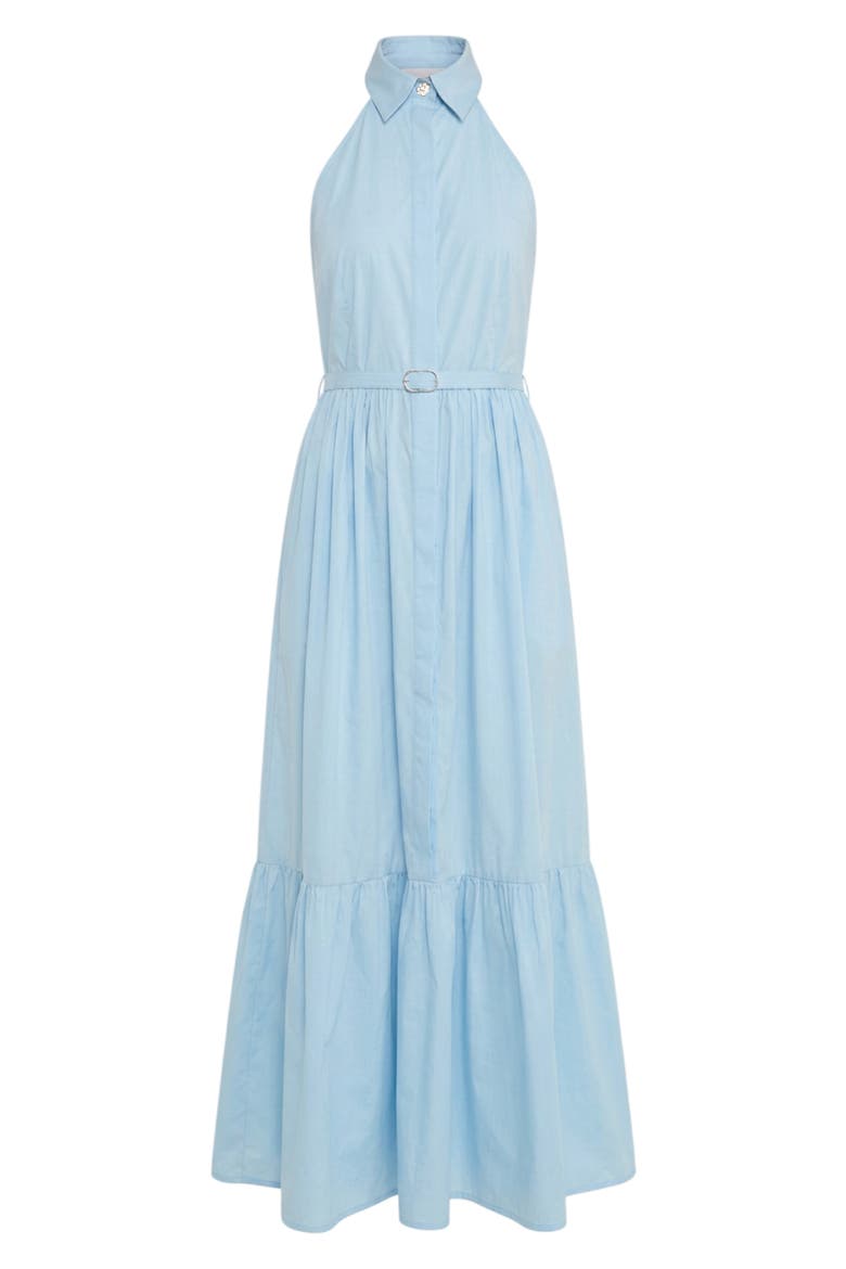The Horizon Belted Ruffle Hem Sleeveless Maxi Dress, Alternate, color, BABY BLUE 20