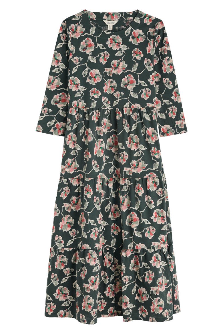 Line Strokes Floral Print Dress, Alternate, color, ARTIST CAMELLIA COPPICE