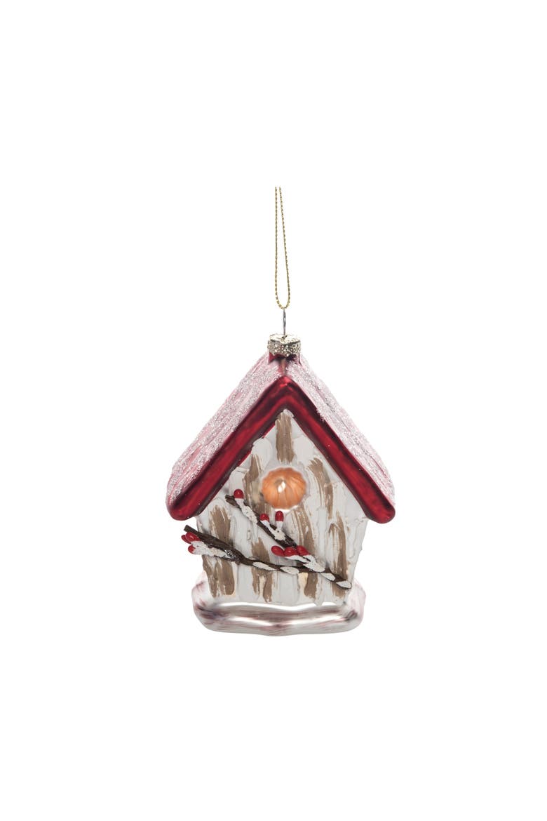 Multicolor Glass Christmas Rustic Bird House Ornament Festive Tree Decoration Perfect Holiday Gift, Main, color, Multicolored