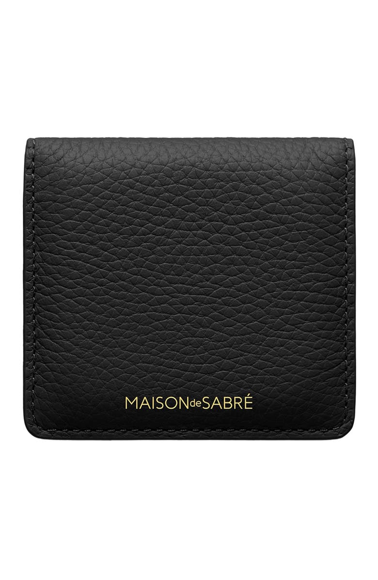 MAISON de SABRÉ Leather Compact Mirror, Main, color, Rouge Noir