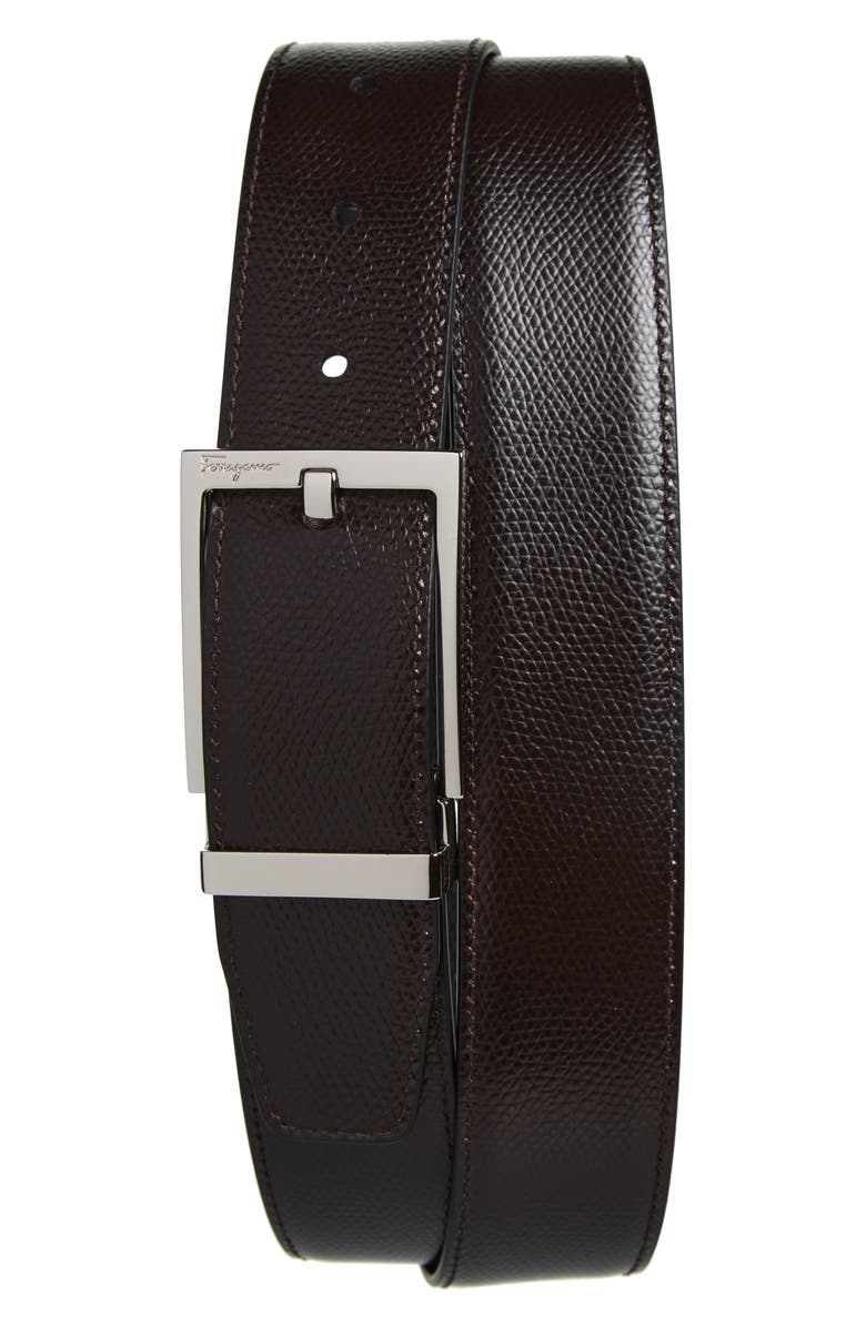 FERRAGAMO Classic Leather Reversible Belt, Alternate, color, Nero Hickory