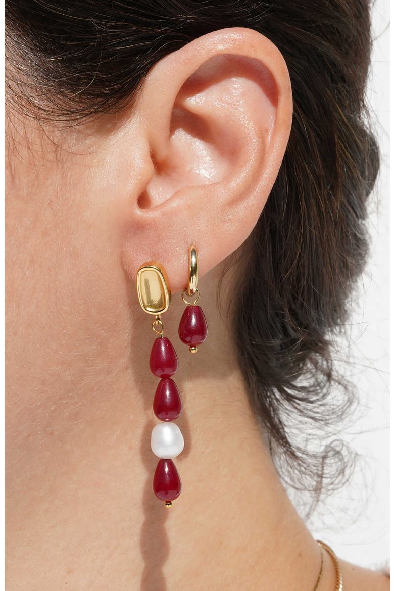Nea Hoop Earrings, Alternate, color, GOLD