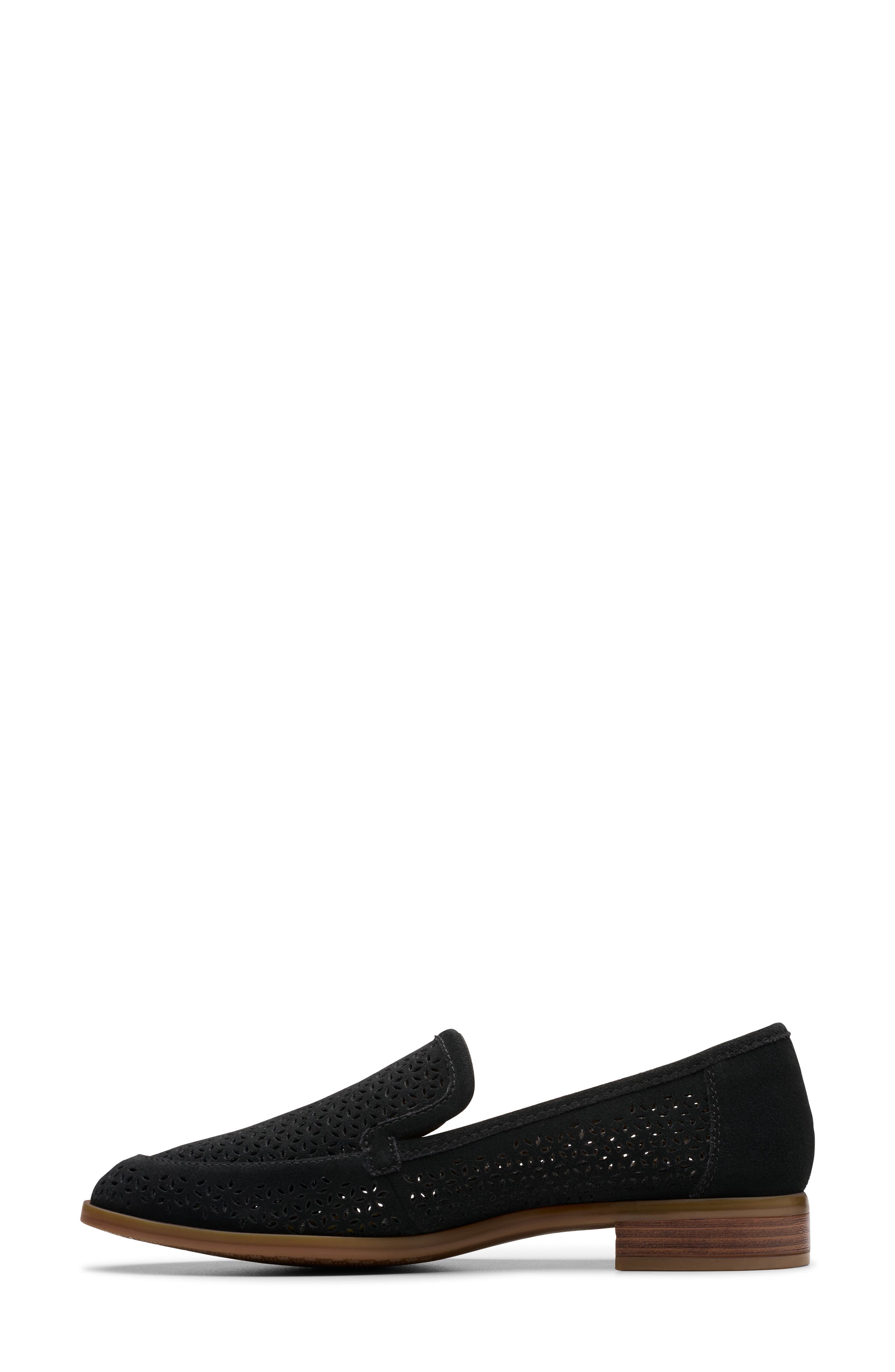Clarks<sup>®</sup> Trish Cove Slip-On, Alternate, color, Black Suede