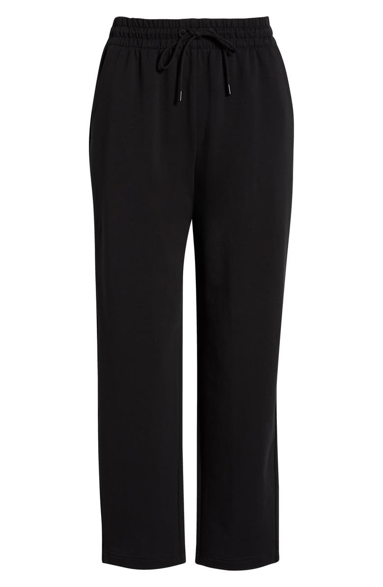Zella Tempo Terry Ankle Pants, Alternate, color, Black