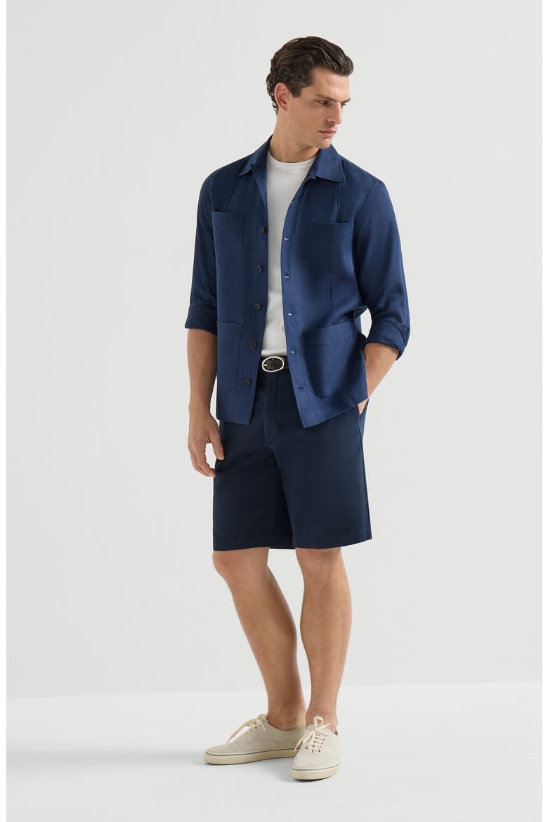 Linen guayabera, Alternate, color, Navy Blue