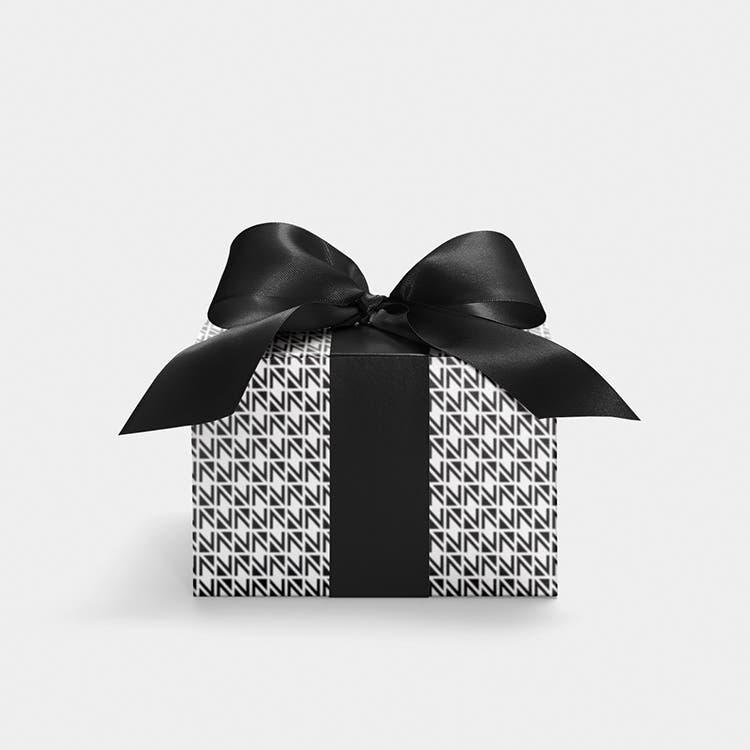 Set Of Gift Boxes In Brown Wrapping Paper On Grey Stock Photo