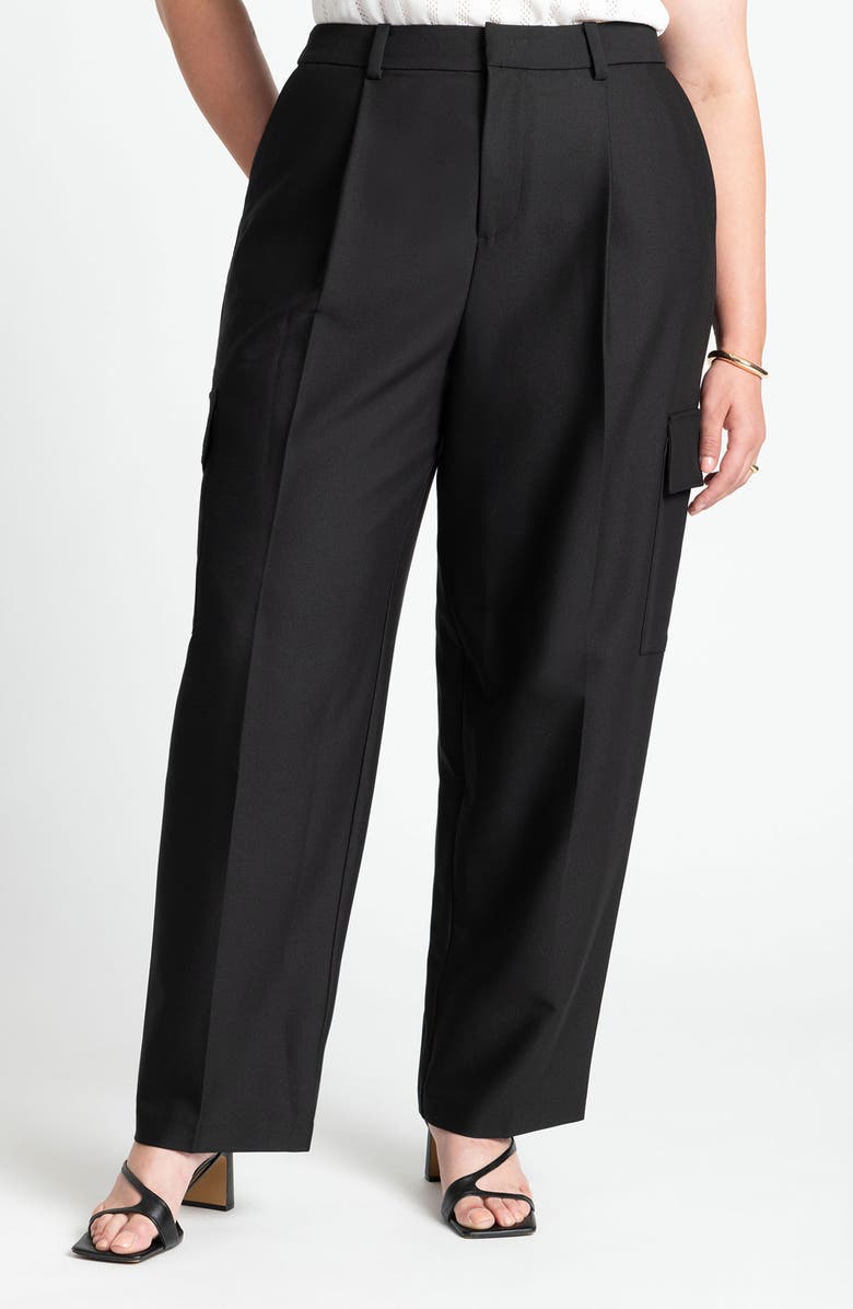 ELOQUII Pleated Cargo Pants, Main, color,