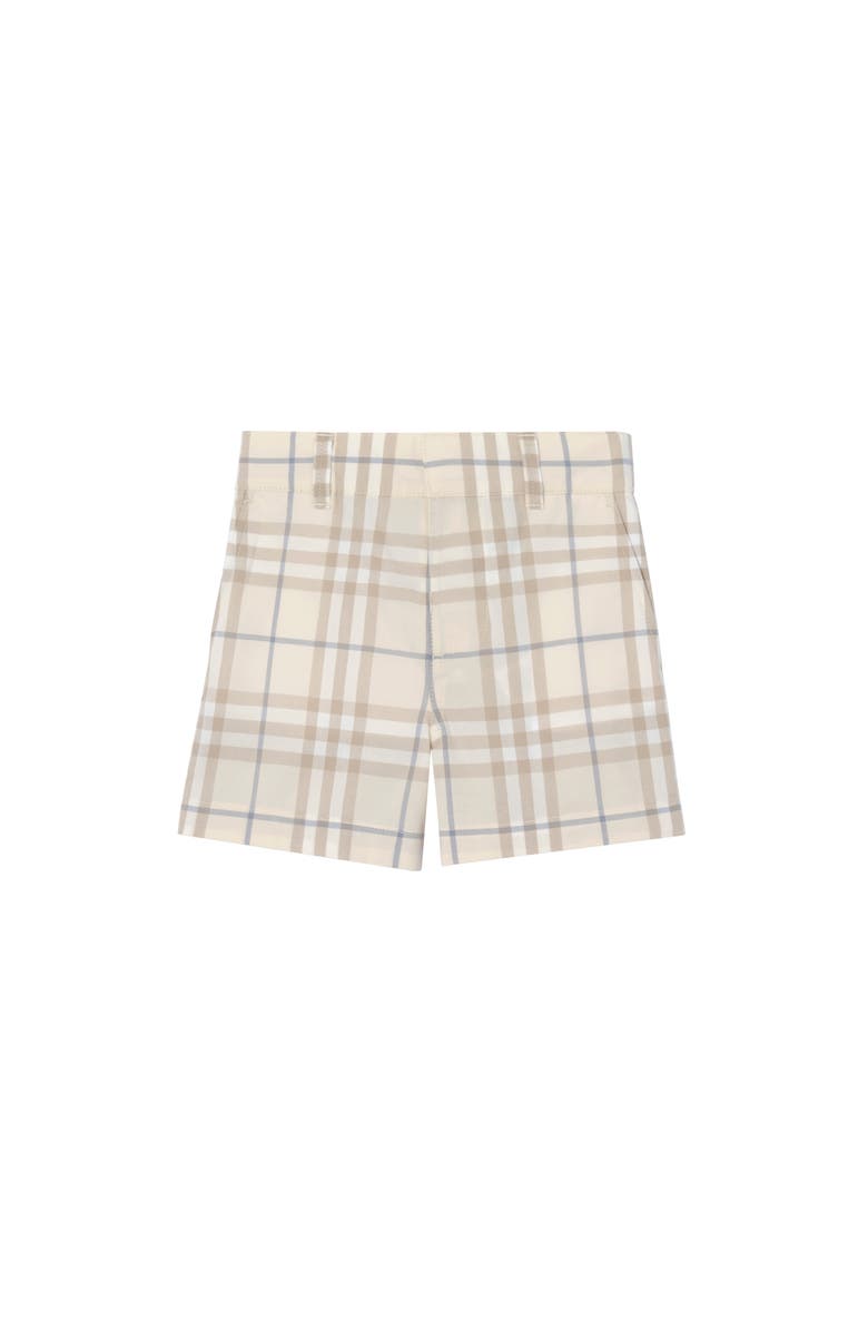 Burberry Check Cotton Shorts, Main, color, Sesame Beige