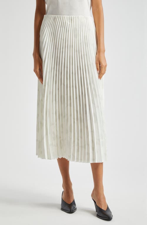 Marimekko Myy Unikko Floral Pleated Midi Skirt in Off-White/Light Grey 