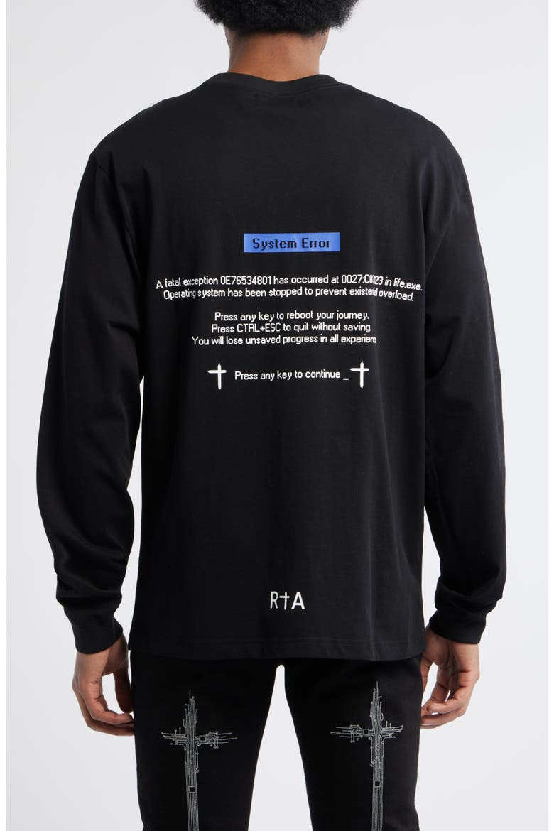 Lawrence Black System Error Long Sleeve Cotton Graphic T-Shirt, Alternate, color, BLACK SYSTEM ERROR