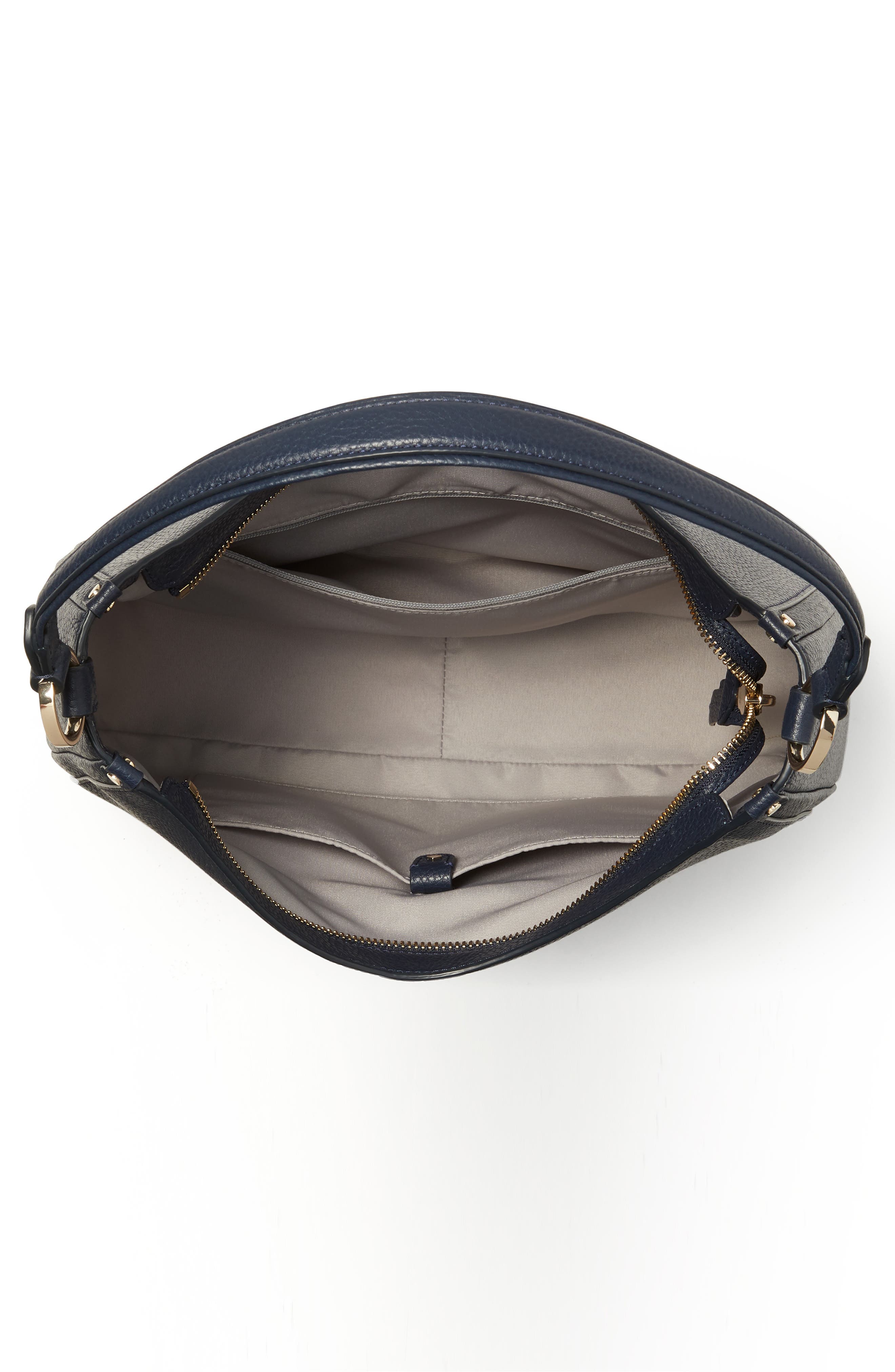 roulette large leather hobo bag, Alternate, color, BLAZER BLUE