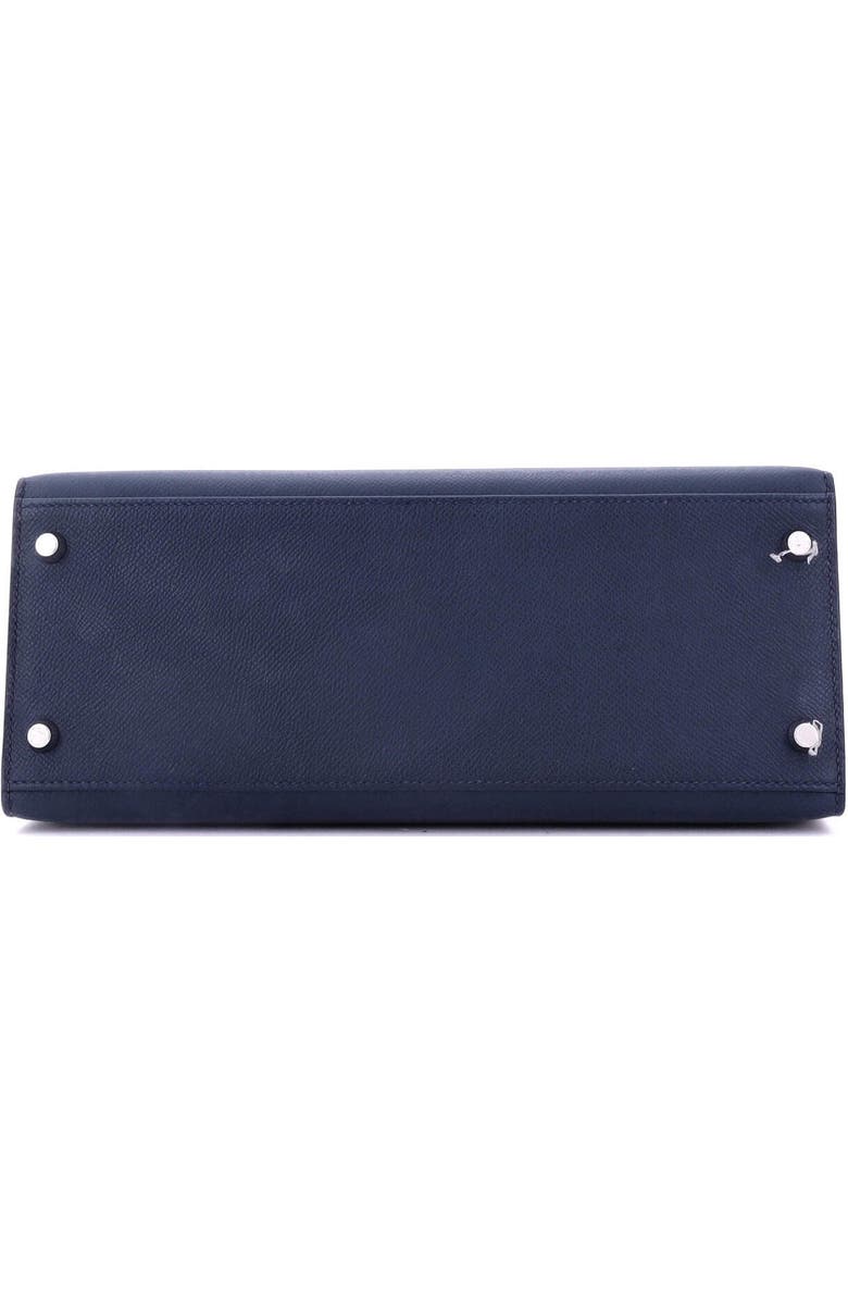 Pre-Owned Hermes Kelly Handbag Blue Epsom with Palladium Hardware 28, Alternate, color,