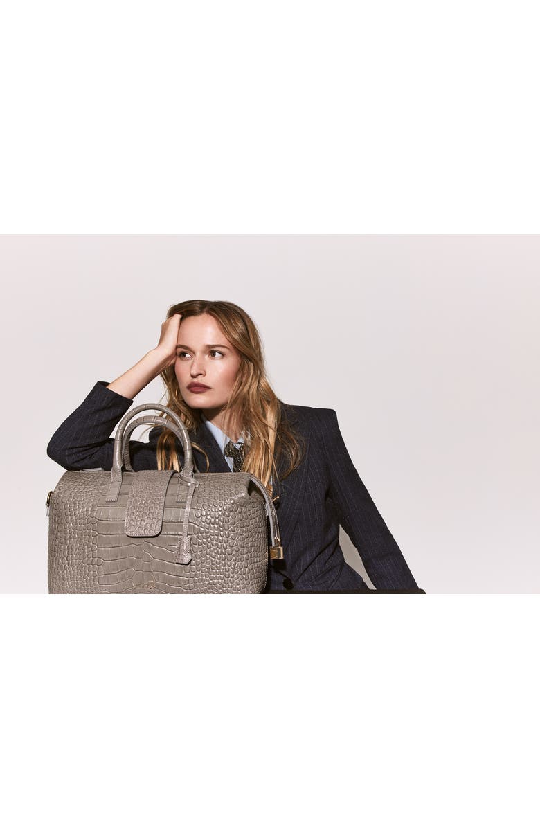 Silver & Riley Convertible Executive Croc Print Leather Handbag, Alternate, color,