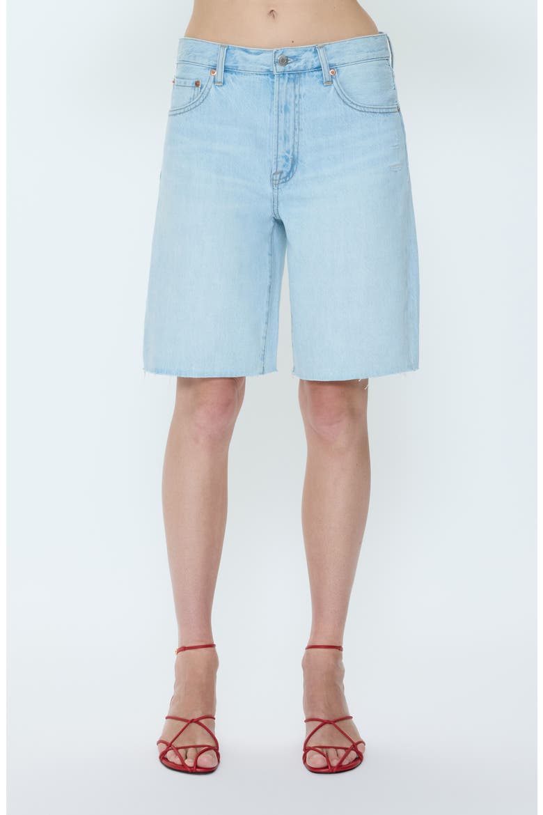 Nolan Denim Raw Hem Bermuda Shorts, Main, color, POSTCARDS VINTAGE