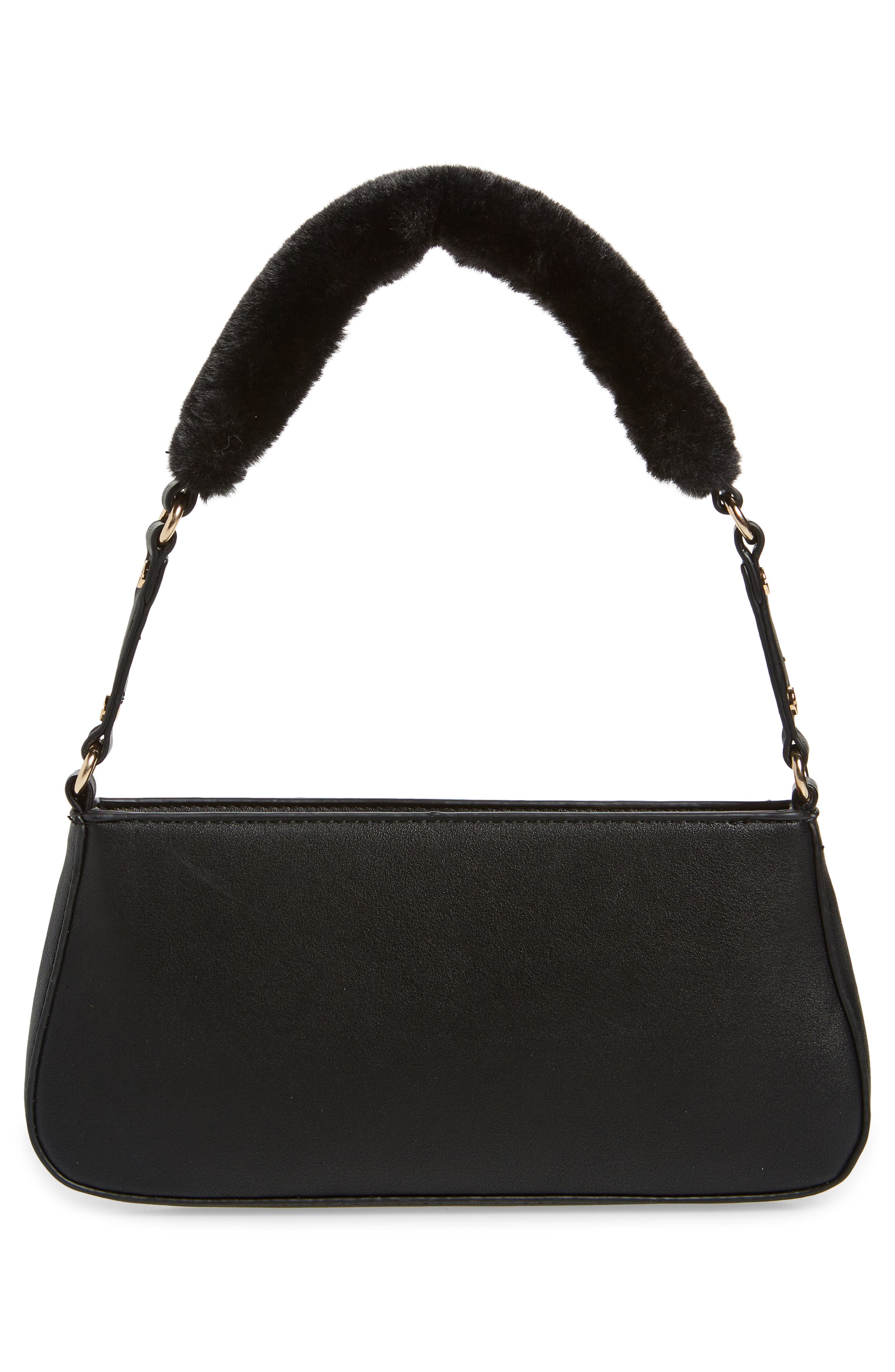 Mali + Lili Scarlett Faux Fur Strap Baguette Bag, Alternate, color, 