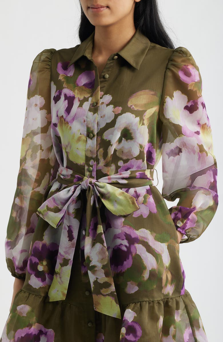 Anne Klein Tiered Chiffon Shirt Dress, Alternate, color,
