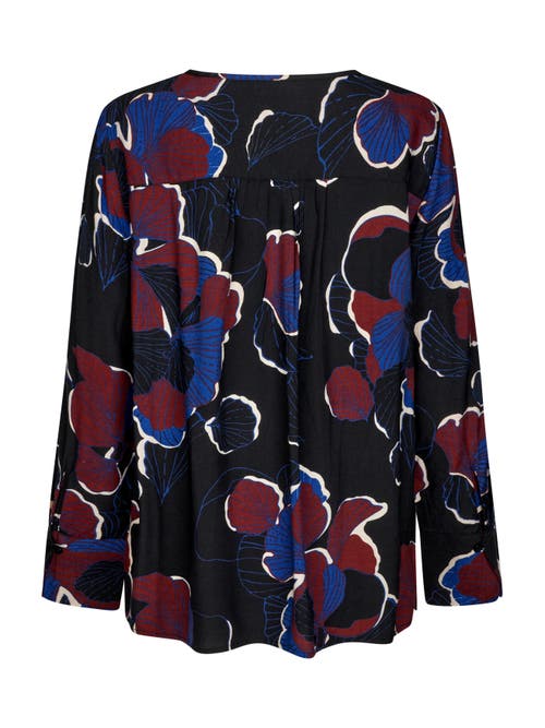 Masai Copenhagen Belsanu Round Neck Long Sleeve Blouse In Black