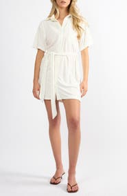 Viens Avec Moi The Coastal French Terry Mini Shirtdress