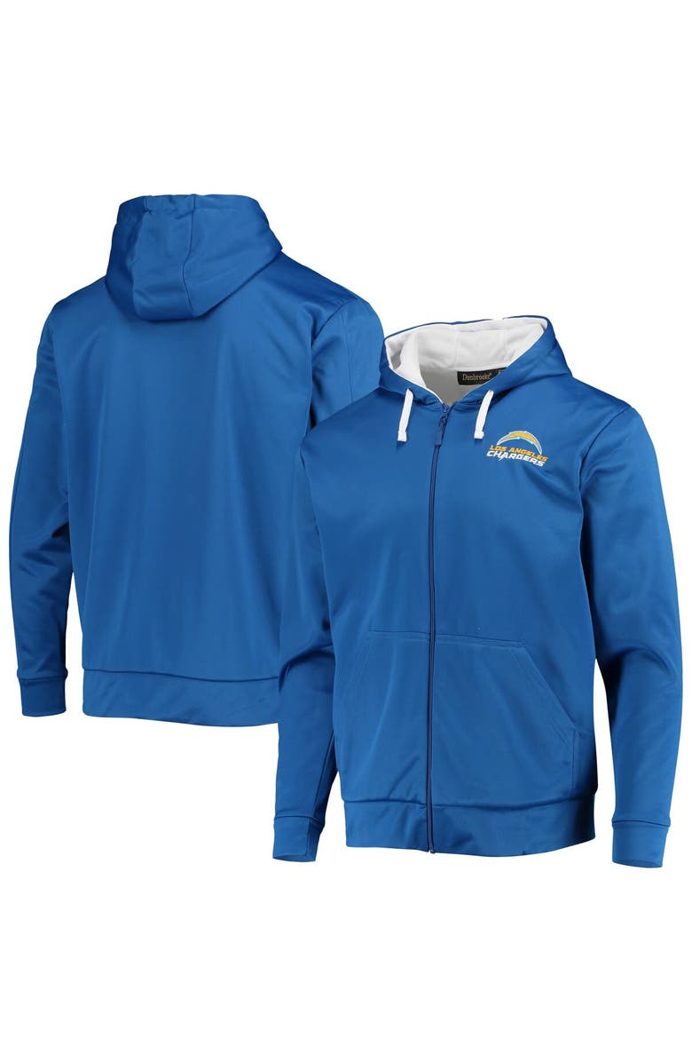 DUNBROOKE Men's Dunbrooke Powder Blue/White Los Angeles Chargers Apprentice Full-Zip Hoodie, Main, color, Powder Blue