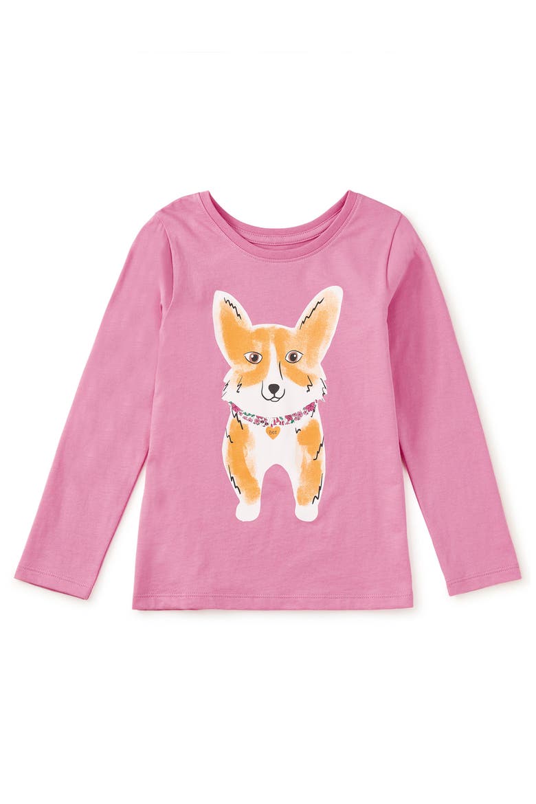 Corgi Love Double-Sided Tee, Main, color, Perennial Pink