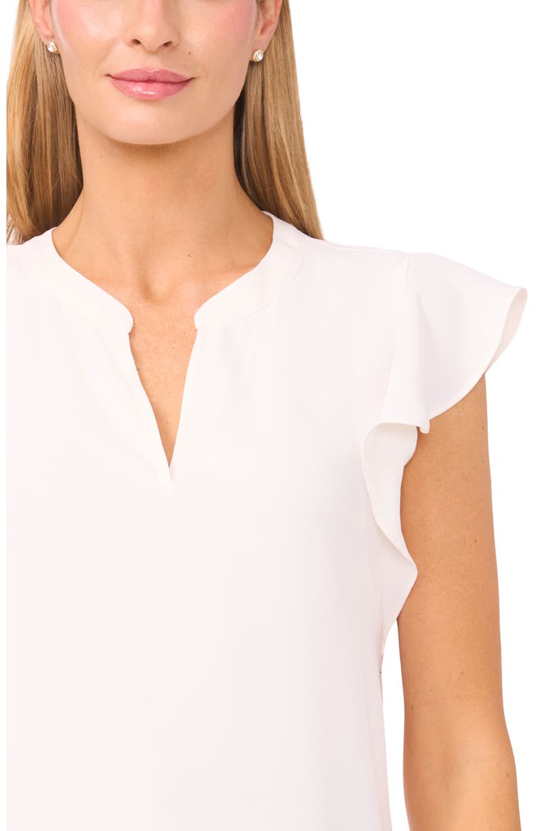 Flutter Sleeve Top, Alternate, color, NEW IVORY