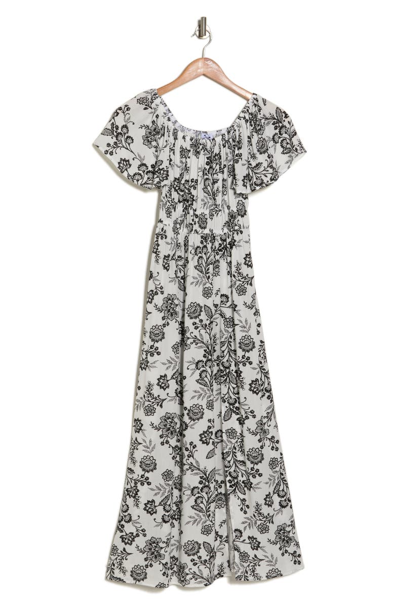 LOVE...ADY Floral Off the Shoulder Short Sleeve Maxi Dress, Alternate, color, 