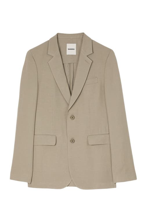Sandro Suit Jacket In Light Kaki.