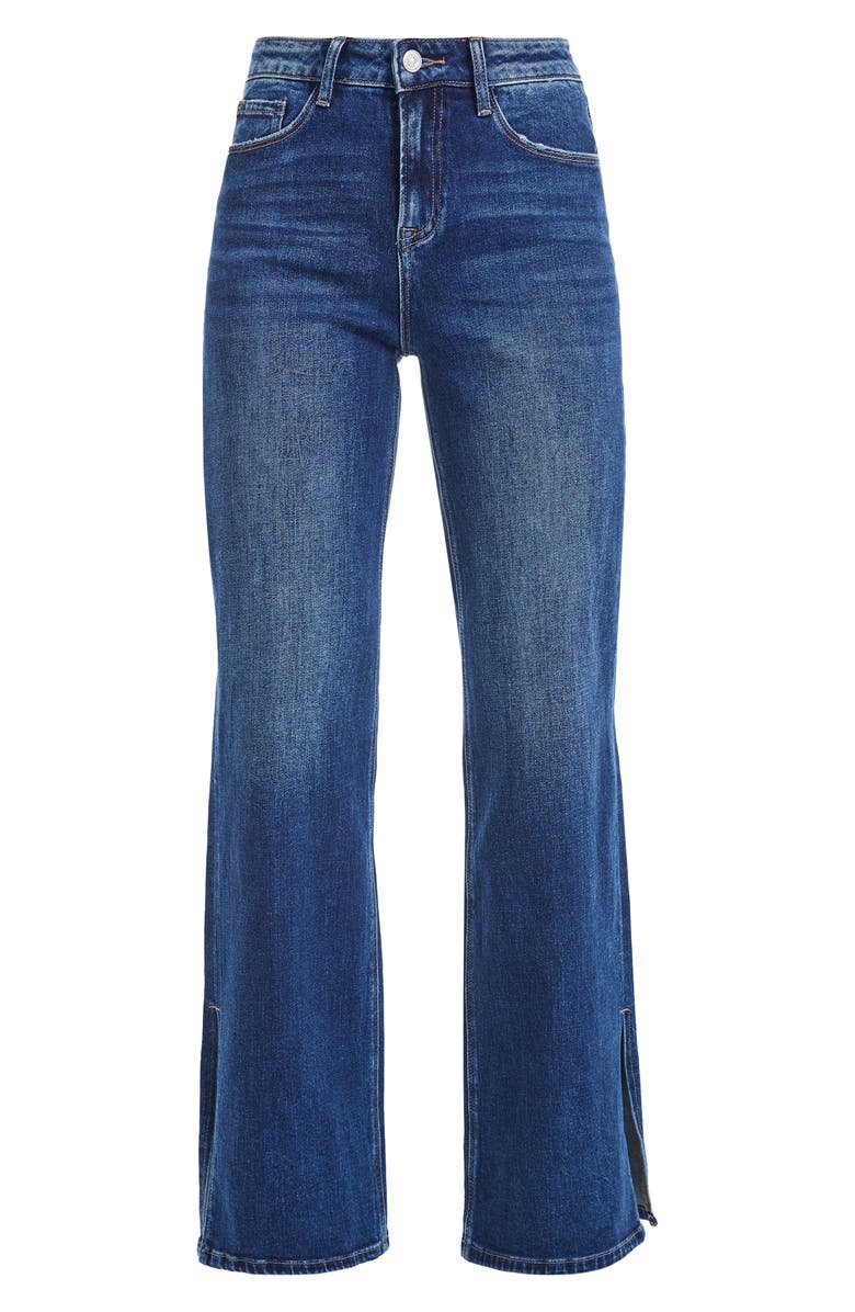 Bayeas High Waist Wide Leg Slit Hem Jeans, Alternate, color,