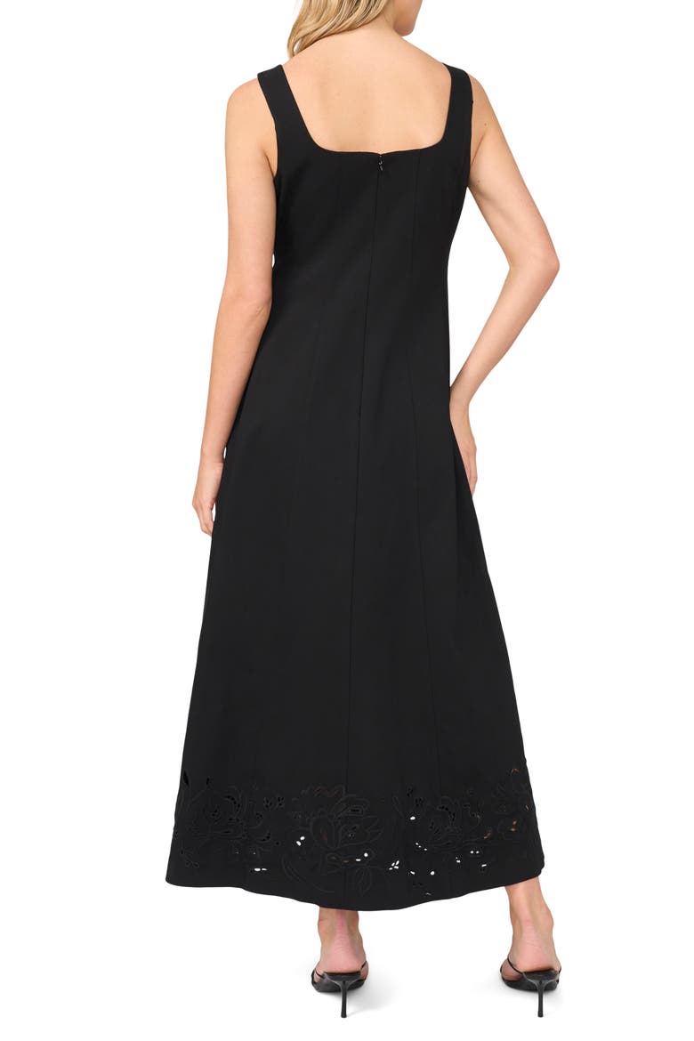Seamed A-Line Maxi Dress, Alternate, color, RICH BLACK