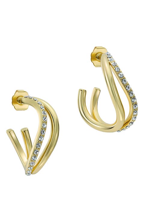 Large Wayva Pavé Crystal Hoop Earrings