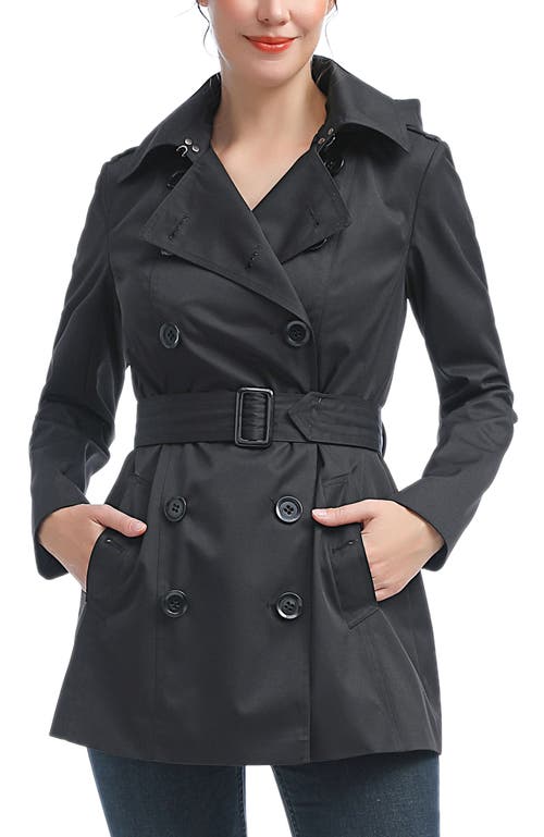 Kimi & Kai Noa Short Trench Coat In Black