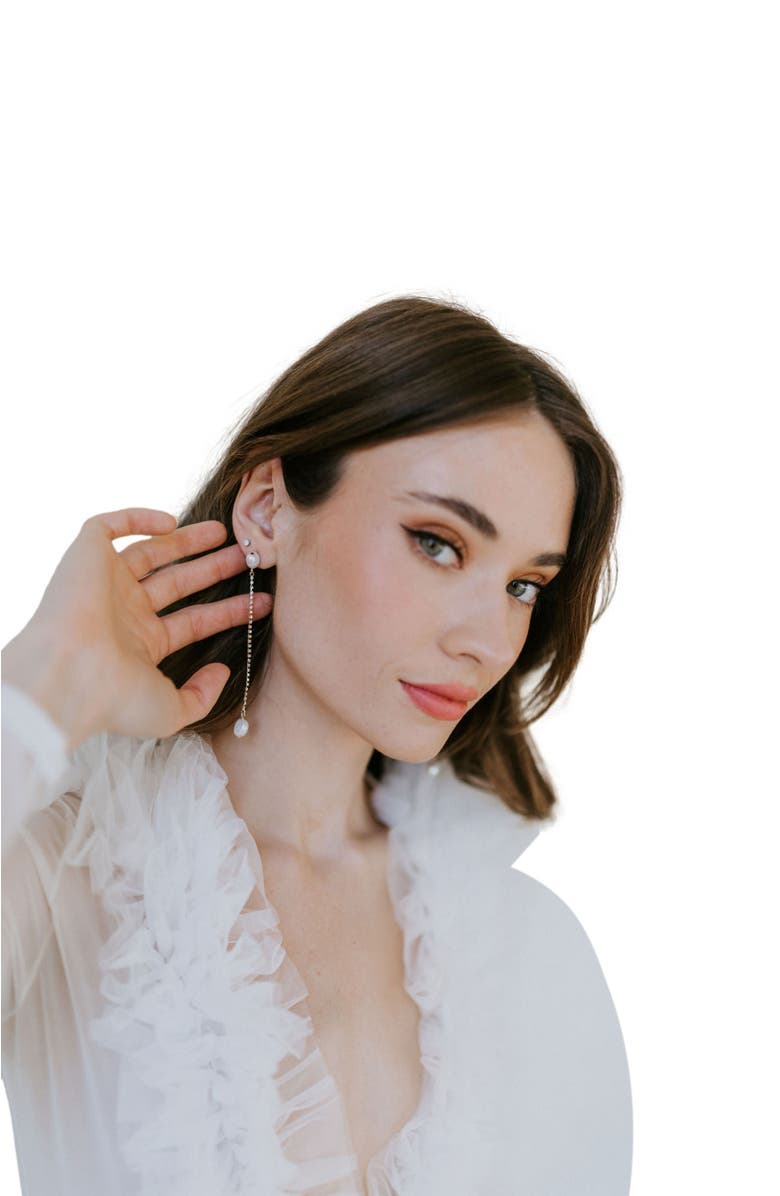 Untamed Petals Sarah Crystal and Pearl Drops, Alternate, color, Gold