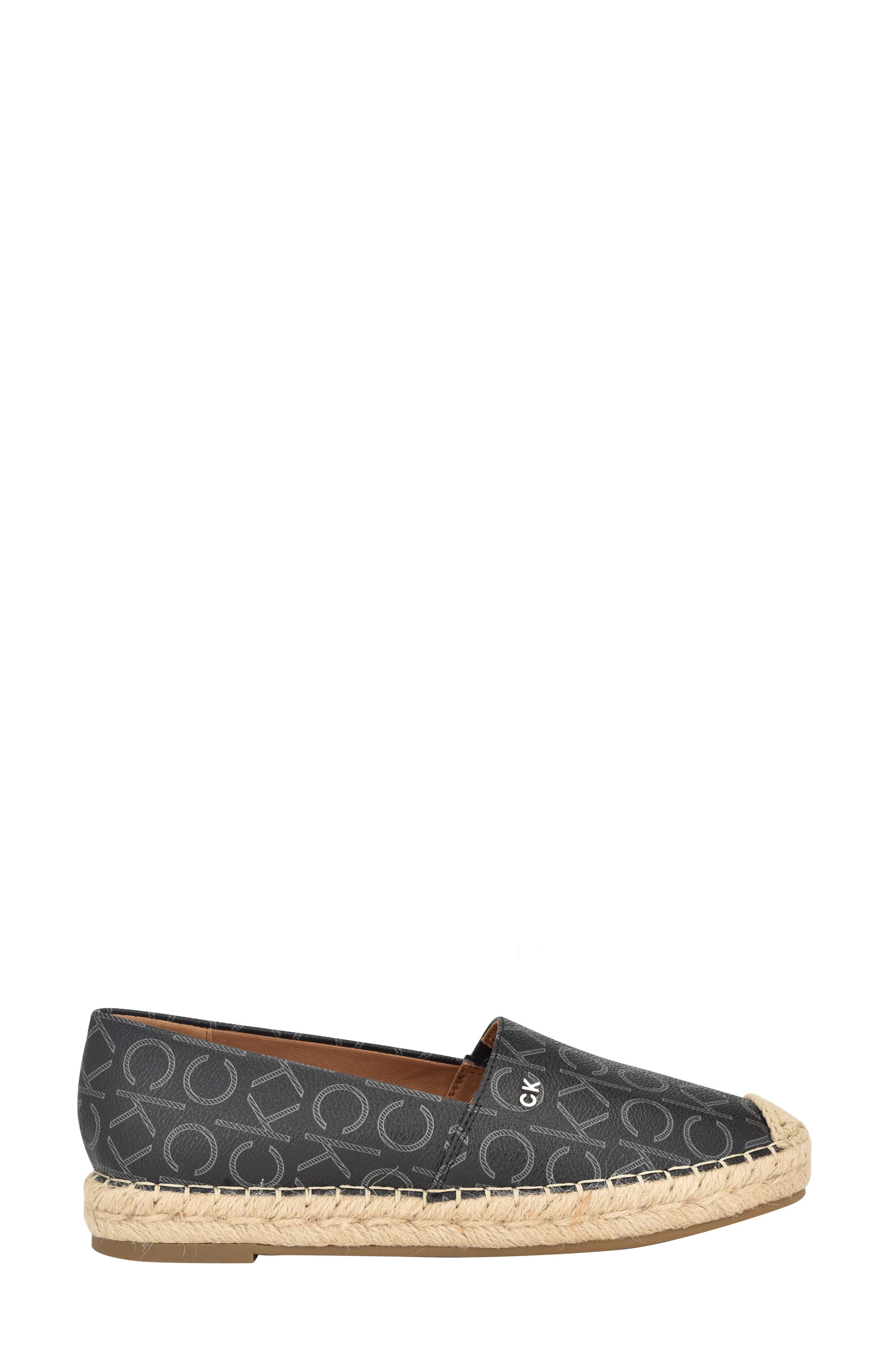 Calvin Klein Popular Espadrille Flat, Alternate, color, Black Logo