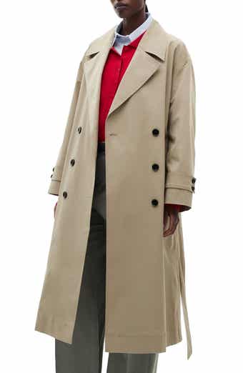 MANGO Oversize Tie Waist Double Breasted Trench Coat