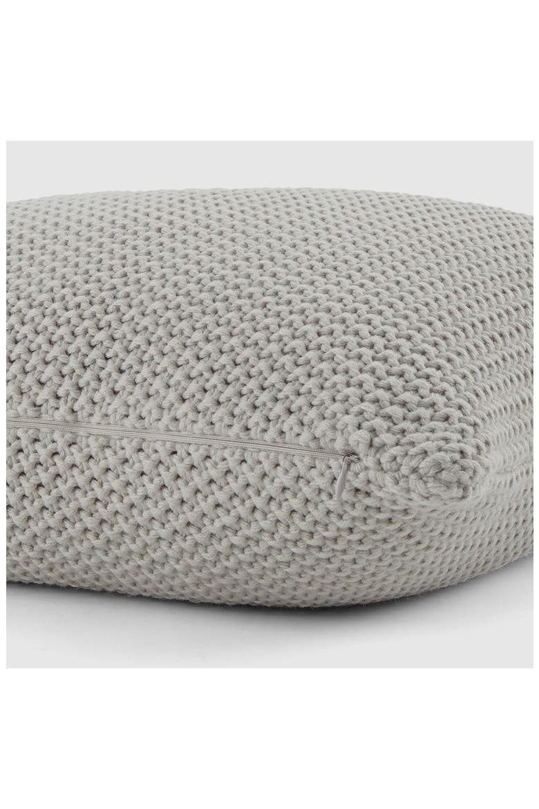 Acrylic Knit Throw Pillow, Alternate, color, LIGHT GRAY