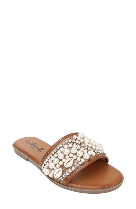 Embellished Slide Sandal (Women)