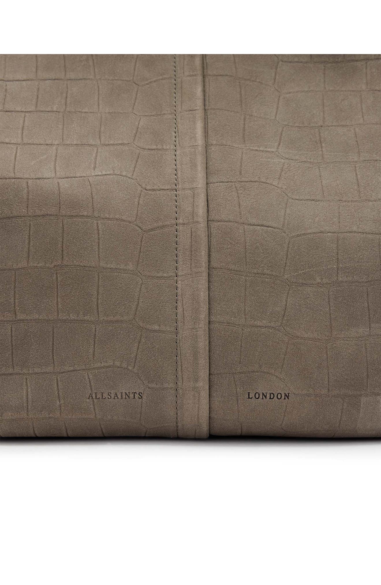 AllSaints Phoenix Crocodile Embossed Leather Tote, Alternate, color, 