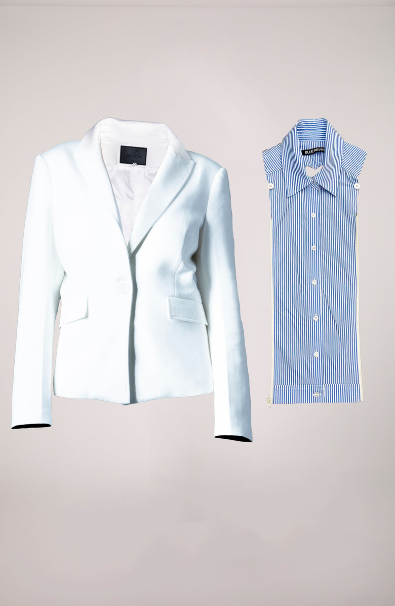 BLUE REVIVAL Helen Blazer in Whipped Cream With Removable Shirt Insert, Alternate, color, Whipped Cream