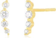 EF Collection 14k Gold Diamond Arc Stud Earrings