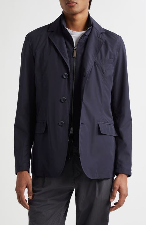 Herno Byron Blazer With Removable Bib In Blue