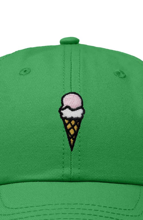 Dalix Double Scoop Embroidered Cap In Kelly Green