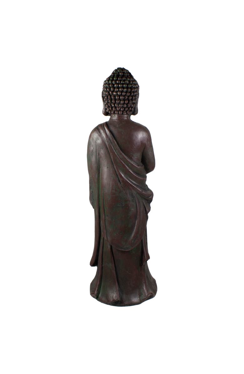 Northlight 19.5" Gray Standing Buddha with Lotus Outdoor Garden Statue, Alternate, color, Gray