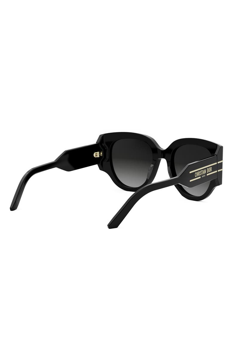 DIOR 'DiorSignature R2I 53mm Butterfly Sunglasses, Alternate, color, Shiny Black / Gradient Smoke