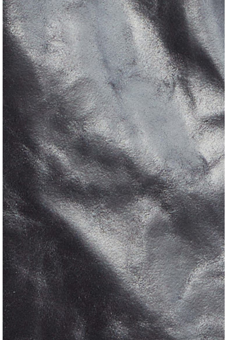 Intrecciato Collar Crackled Leather Jacket, Alternate, color, 1010 DOUBLE BLACK