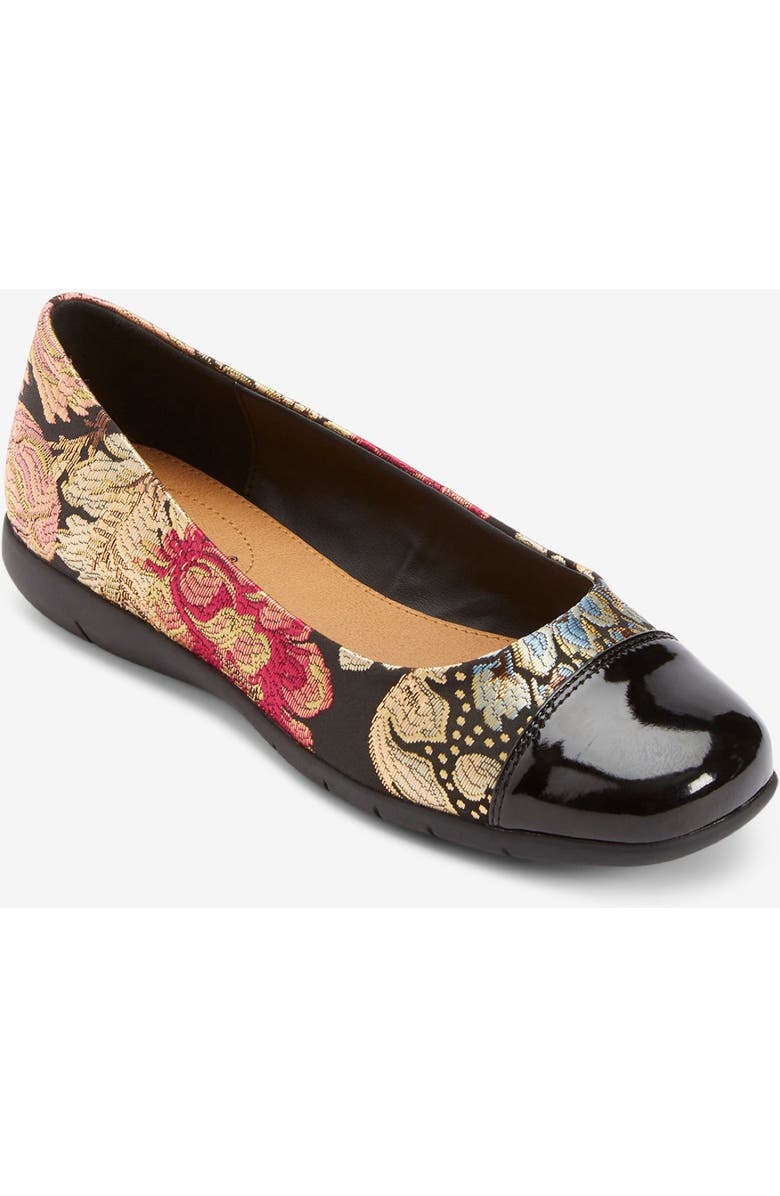 Comfortview The Fay Slip On Flat, Alternate, color, Floral Metallic