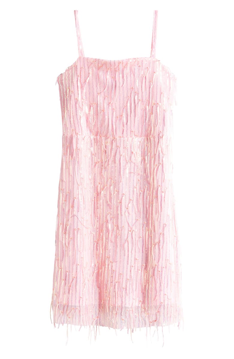 LOVE, NICKIE LEW Kids' Falling Sequins Dress, Main, color, Blush