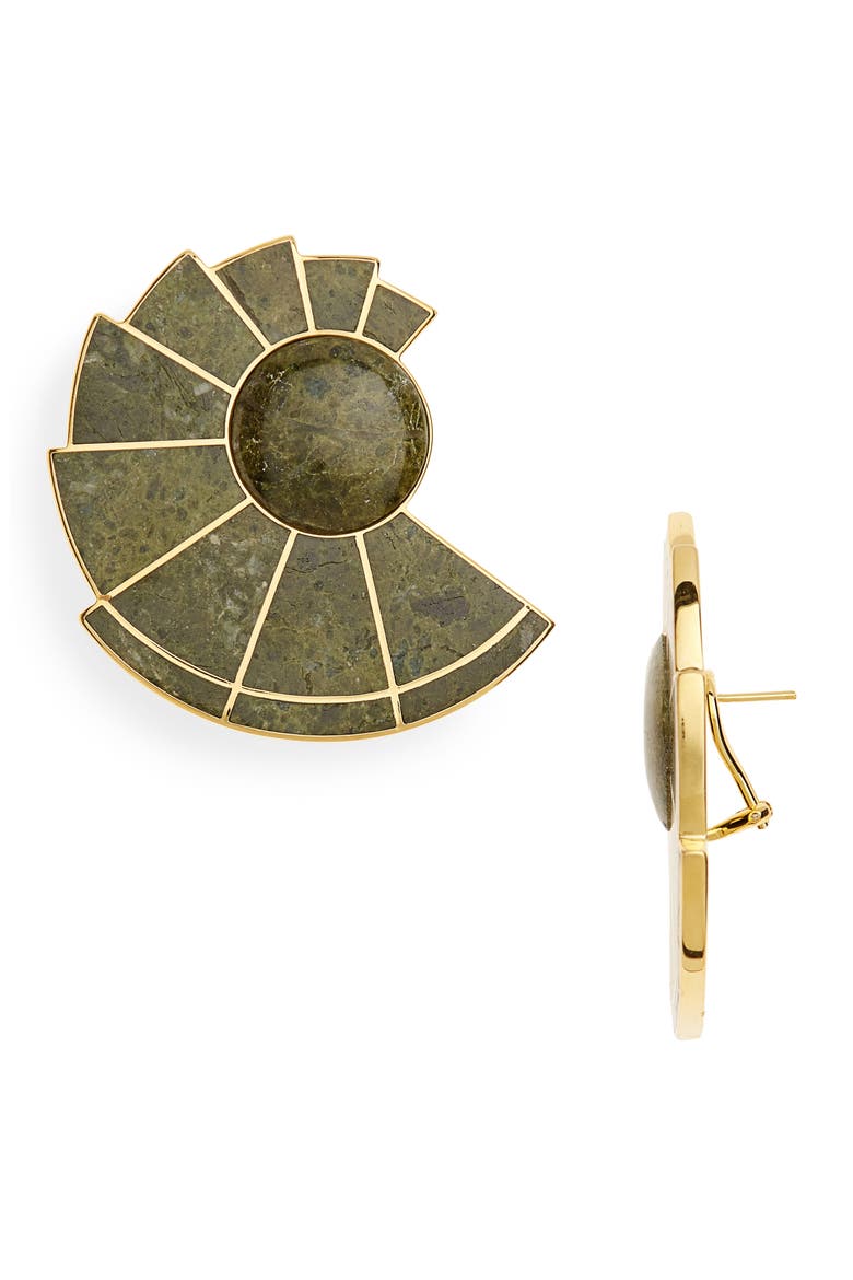 Nautilus Ear Fan Earring, Main, color, UNAKITE