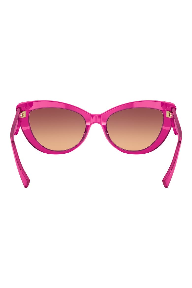 54mm Gradient Cat Eye Sunglasses, Alternate, color, TRANSPARENT FUCHSIA
