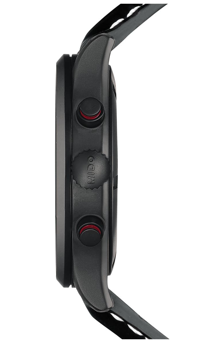 MIDO Multifort Chronograph Leather Strap Watch, 42mm, Main, color, 